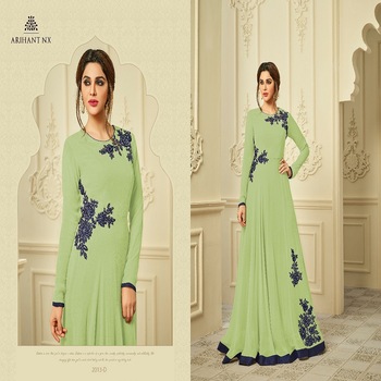 Rudra Fashion Designer gown full Embroidery, Supply Type : In-Stock Items