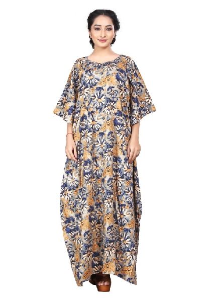 Printed Rayon Soft Cotton Free Size Kaftans