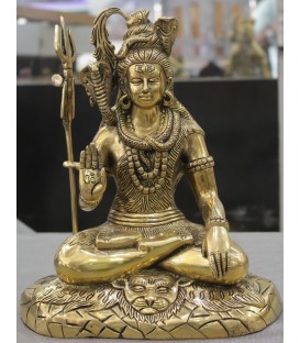 Brass Hindu God Shiva Statue Religious Murti