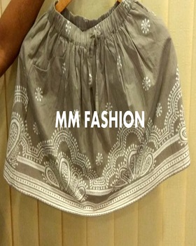 100% Cotton girls embroidered skirt, Size : Customized