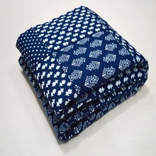 Indigo Print Design Kantha Baby Blankets, Size : Twin