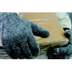 Cotton Seamless Black Knitted Gloves, Gender : Male