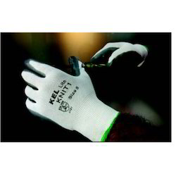 Half Finger White Knitted Gloves, Size : 8-9