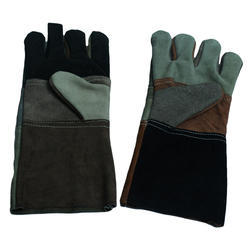 Plain Leather Industrial Welding Gloves, Gender : Unisex