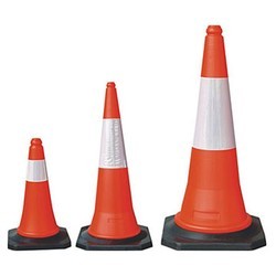 White Conical 4-6kg PVC Traffic Cones, Feature : Durable