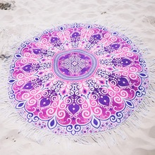 Cotton printed round beach towel, for Airplane, Gift, Home, Hotel, Kitchen, Sports, Body Massage