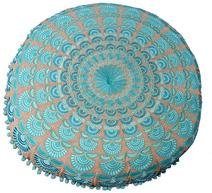 Mandala embroidery round yoga zafu meditation floor cushion