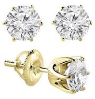 Clarity Round Cut Real Natural Diamonds Stud Earring