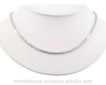 White Gold Beautiful Tennis Necklace