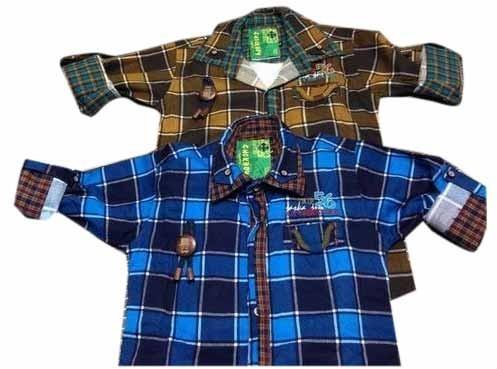 Checked Cotton Kids Full Sleeves Shirt, Occasion : Casual Wear