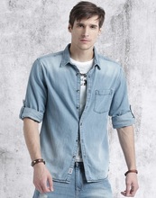  Solid Color cotton man shirt, Sleeve Style : Long Sleeve