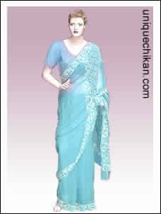 Embroidered Georgette Saree