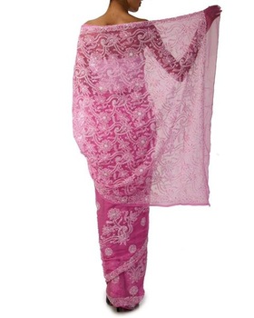 Embroidered Sarees, Age Group : Adults