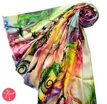 Digital print silk shawl, Style : Plain