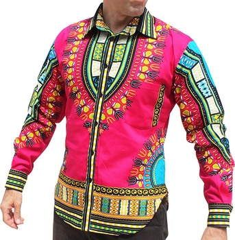 African Unisex Bright Cotton Variety Colors Men Women Dashiki Shirt