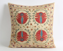 Embroidered throw pillow case cover, Technics : Embroidery