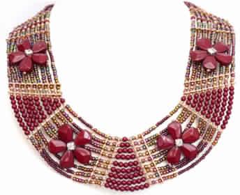 80 PERCENT GLASS SEED BEADS STATEMENT NECKLACE