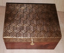 hand polished brass fitted wooden small jewelry box