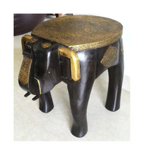 Handmade Brass fitted wooden Elephant Stool, for Home Furniture, Home Furniture, Feature : High Quality