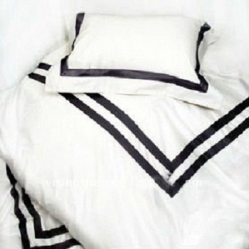 Square CUSHION COVER W/BLACKSTRIPES ON BORDER, for Seat, Decorative, Technics : Handmade