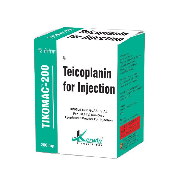 Teicoplanin 200 mg, Certification : ISO 9001:2008