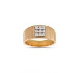 Chivalrous Stormtrack Diamond Gold Men Ring