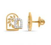 Faraa Window of Love Diamond Gold Earring