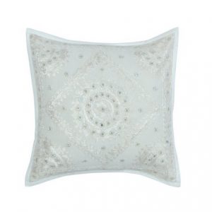 Hand Work With Mirrior White 1616 inch Cushion Cover