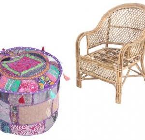 Indian Home Decorative Handmade Vintage Pouf Cover Ottoman Cover