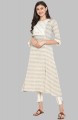 Cotton Printed A-Line Kurta With Narrow Pant