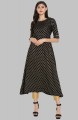 Crepe Foil Print Flared Kurta With Narrow Pant