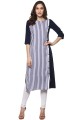 Crepe Straight Kurta, Color : White