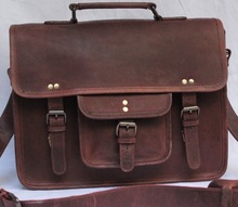 crazy horse leather messenger bag