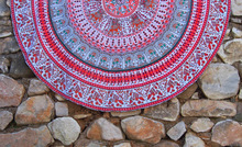 Bohemian Roundie Mandala Tapestry Beach
