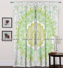 100% Cotton Ombre Mandala Window Curtain, Pattern : Printed