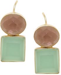  amethyst stone earring, Color : Gold