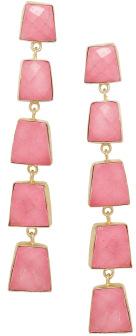Brass Pink Agate Drop earring, Style : Stylish