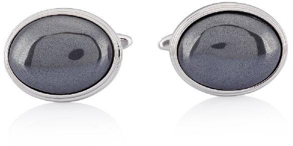 BLACK OVAL CUFFLINKS