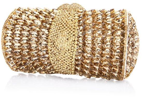 GOLD COLORED BOLD SPIKES CLUTCH FOR WOMEN