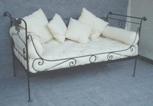 Wood IRON FRENCH DAYBED, Size : 172X82X89 CM