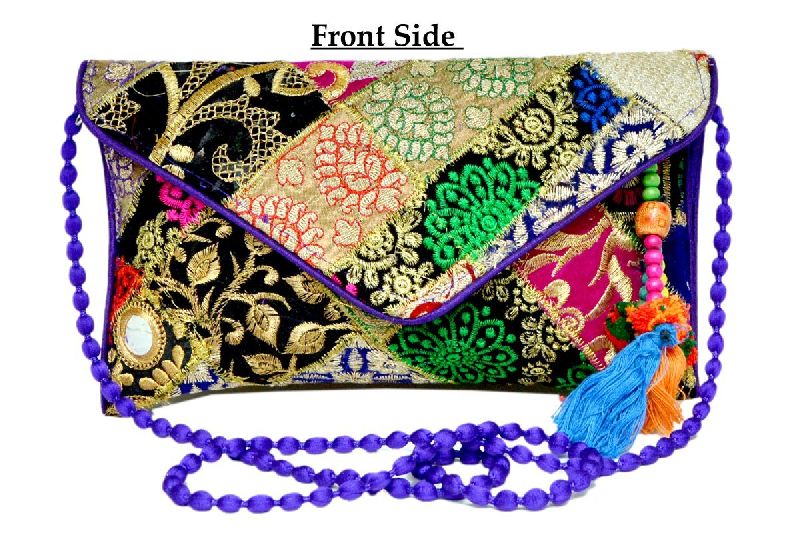 Designer Women Clutch Embroidered Purse Evening Indian Handbag India