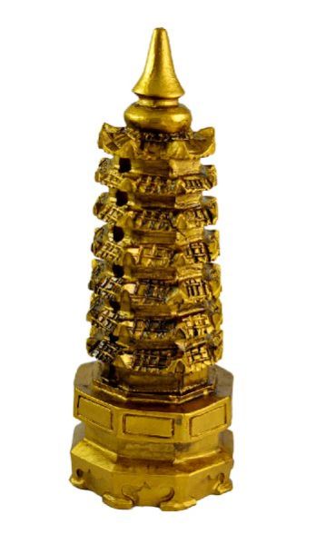 Feng Shui 7 Tier Gold Pagoda Enhancer For Protection and Wealth Luck