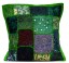 Green Embroidery Sequin Patchwork Indian Sari Throw Pillow Cushion Cover
