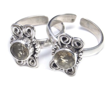 quartz gemstone sterling silver toe ring