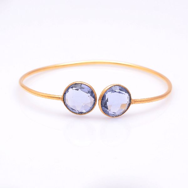 Hydro iolite quartz gemstone bracelets bangles