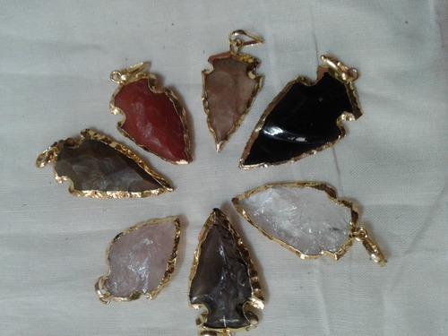 Polished Arrowhead Pendants, Main Stone : Mix