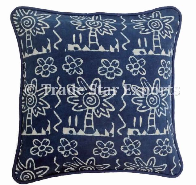 Indigo Floral Ethnic Cushion Cover