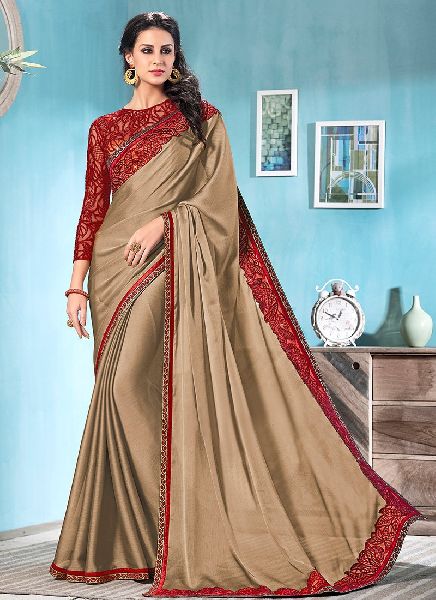 Plain Embroidered Chiffon Saree, Occasion : Party Wear