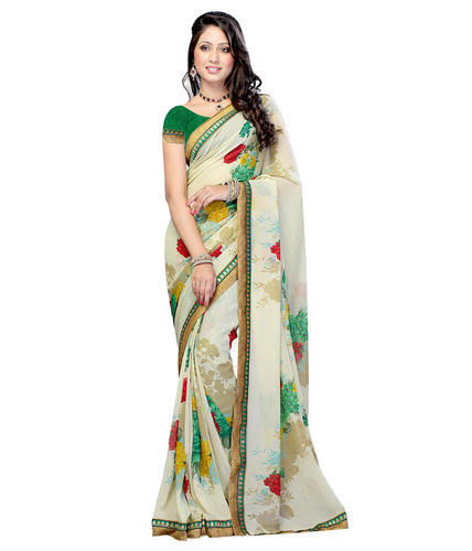 Cotton Printed Chiffon Saree, Occasion : Regular Wear