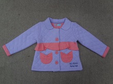 Kids Winter Jacket Long Sleeve Quilted Jacket with Pockets in Lavendar